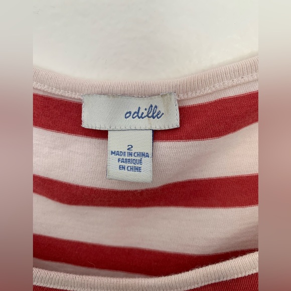 Summer dress, 1 piece, stripes crème and red, side pockets, prima cotton, size 2 - Picture 10 of 13